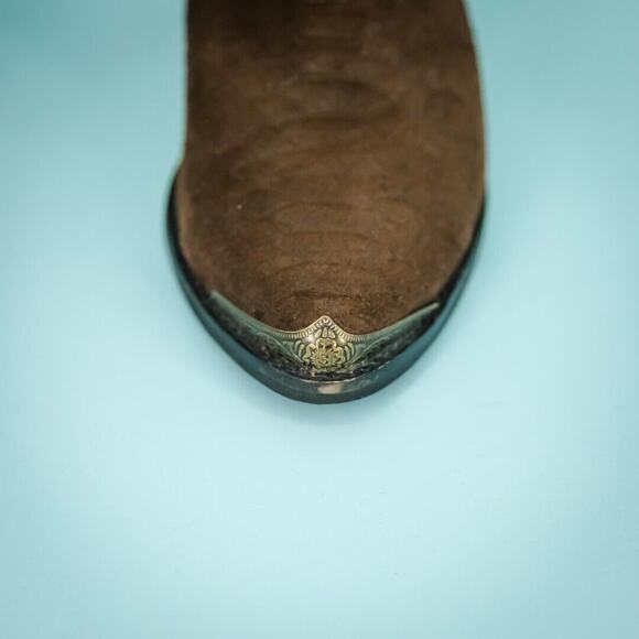 Jeffrey Campbell Size 10 Cromwell Brown Leather Metal Toe Heel Western Boots - Picture 3 of 8